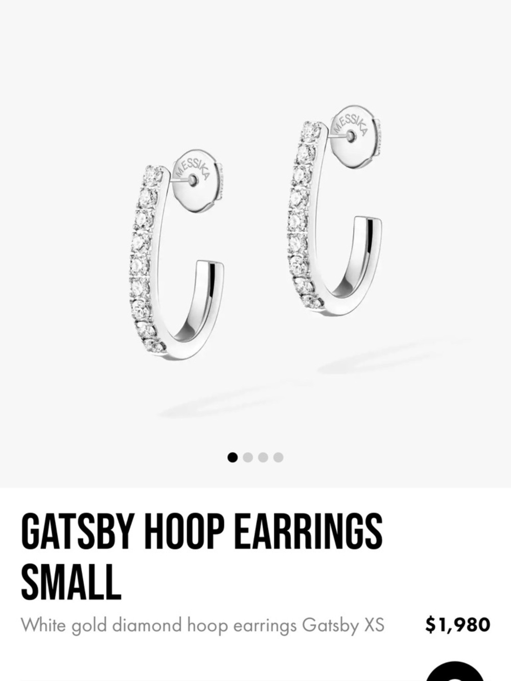 Messika White Gold Diamond Gatsby Small Hoop Earrings